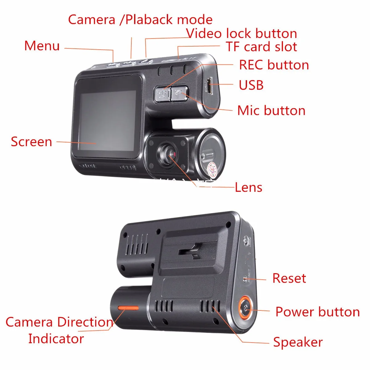 Full HD Регулируемый автомобильный видеорегистратор, автомобильная камера, видео видеорегистратор, фронтальная камера, 120 градусов, 2,0 дюймов, ночное видение, g-сенсор, до 32 Гб