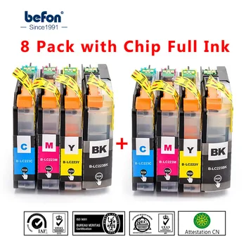 

befon X8 Pack Cartridge Replacement for Brother LC223 LC 223 LC223Bk Ink Cartridge DCP-J4120DW MFC-J4420DW/J4620DW 4625DW 5320DW