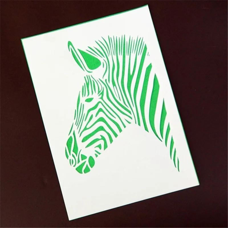 DIY Painting A4 Size Zebra Head Pattern Layering Art Stencils Template For Wall Fabric Painting Decorative DIY Painting A4 Size Zebra Head Pattern Layering Art Stencils Template For Wall Fabric Painting Decorative