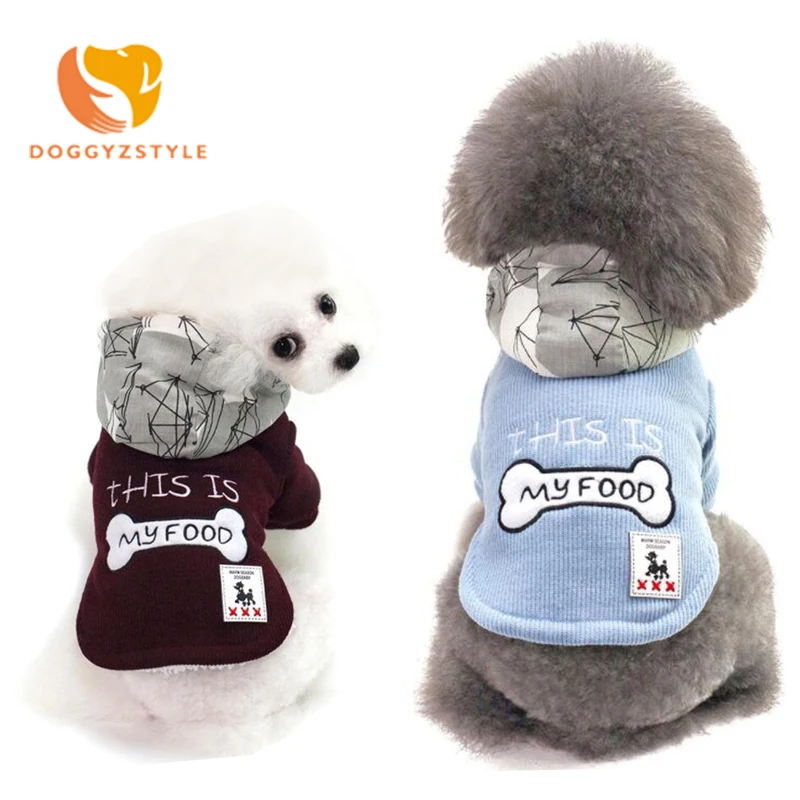 

Pet Dogs Hoodie Sweatshirt Dog Clothes Winter Soft Cotton Warm Bone Pattern Coat Jacket Puppy Apparel Pet Costume DOGGYZSTYLE