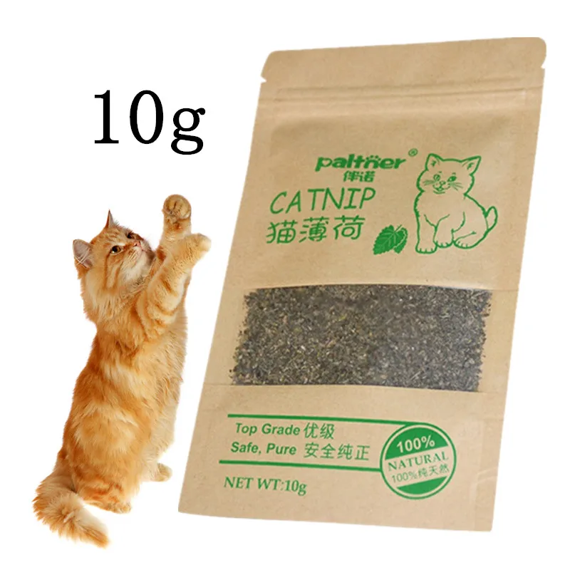 Funny Pet Cat Training Toy Organic 10g Natural Catnip Cattle Grass Cats Mint Leaves Menthol Flavor Kitten Supplies | Дом и сад