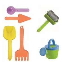 6Pcs Soft Baby Plastic Shovel Rake Bucket Watering Can Watering Pot Inflatable Beach Toy Play Sand Toy Kids Gift
