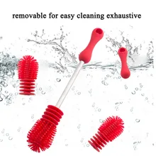 Длинная ручка кормления щетка для чистки бутылки пищевой силиконовая детская бутылка и чашка щетка Съемная Замена