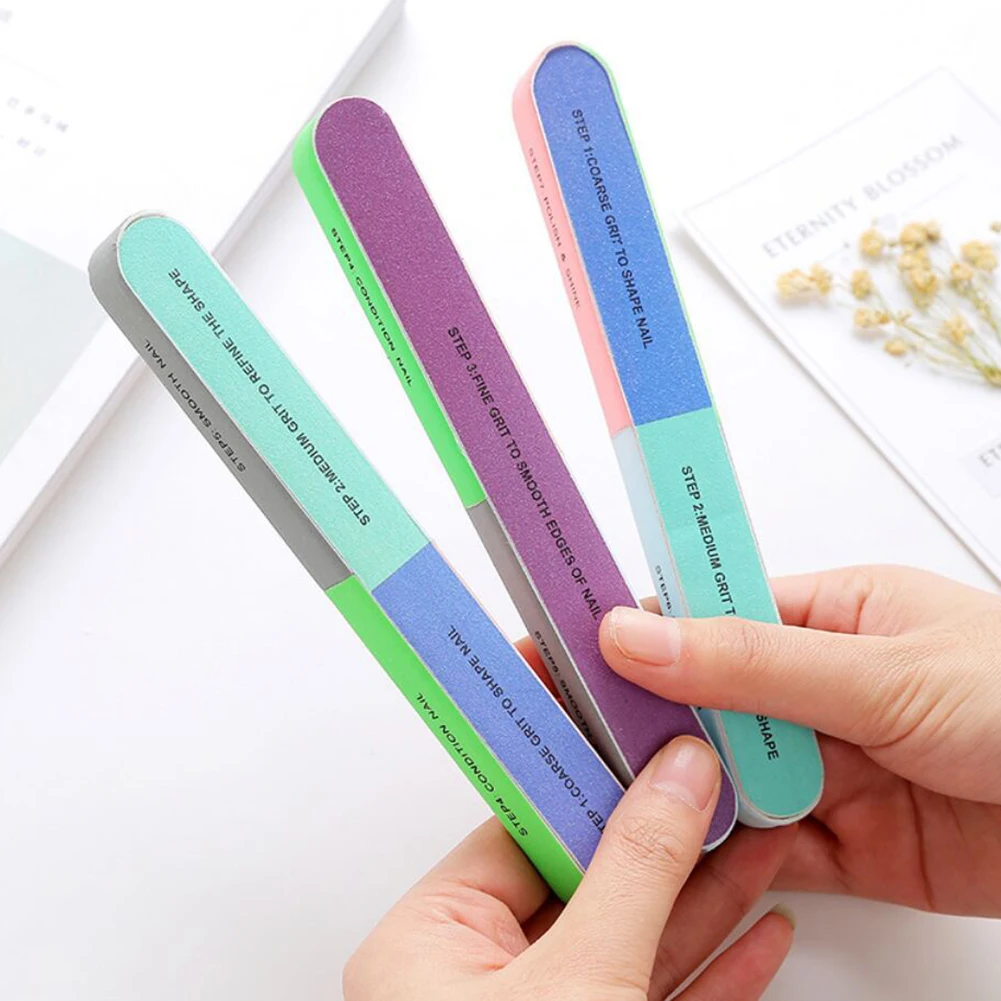 

6 Pcs Popular Nail Art Manicure 7 Ways Durable Shiner Buffer Buffing Block Sanding Files Nail Files For File Your Nails