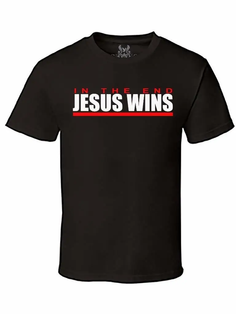 Nw Men S Printed Jesus Wins Christian God Love Bible 2019 New 100% Quality Cotton Mens Print T-Shirt Short Sleeve Dress T-Shirt Nw Men S Printed Jesus Wins Christian God Love Bible 2019 New 100% Quality Cotton Mens Print T-Shirt Short Sleeve Dress T-Shirt