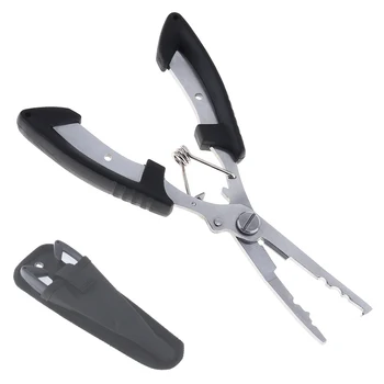 

Multifunctional Stainless Steel Fishing Pliers Scissors Line Cutter Remove Hook Fishing Tackle Tool with Black Nylon Bag