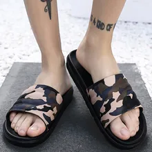 Men Summer Outdoor Comfortable Slippers Fashion Camouflage Non-Slip Beach Shoes chausson homme для пляжа тапочки#XB20