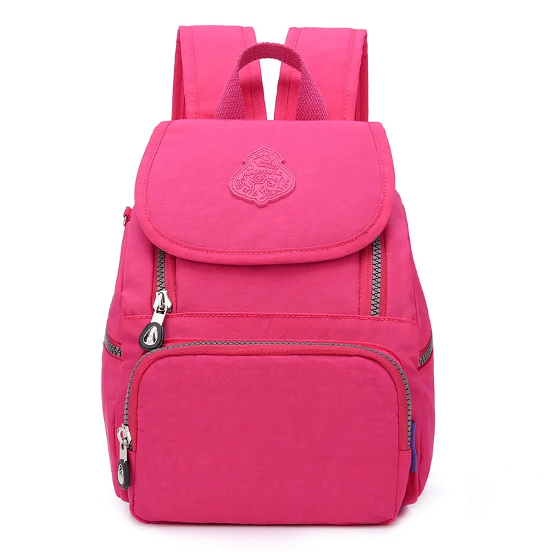 Женские школьные сумки в консервативном стиле для подростков, женские нейлоновые дорожные сумки через плечо, рюкзак с бантом для девочек, Mochila, повседневный Цветочный рюкзак на каждый день - Цвет: rose red