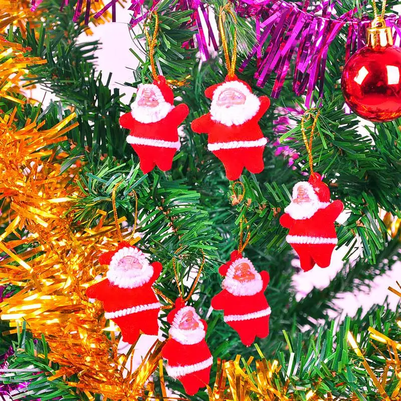 

Merry Christmas Ornaments Santa Claus Dolls Xmas Pentants Hanging Mini Christmas Tree Decorations For Home New Year Party Gifts