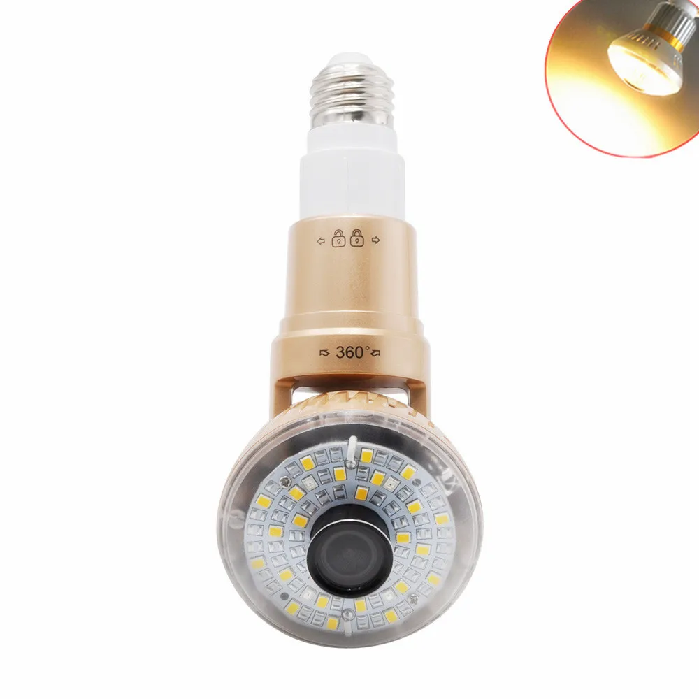 

IB-185Y Led Bulb WiFi HD 960P P2P IP Video Surveillance Camera 2.8mm Lens with Warm Light Motion Dection 25pcs of white LED Cam