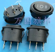Entrega livre, interruptor interruptor tipo de navio barco 6 um 250 v três pés preto oval