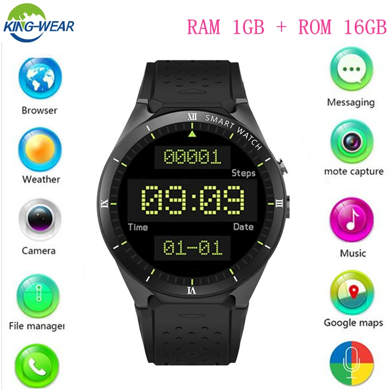 

KW88 Pro Android 7.0 Smart Watch 1GB + 16GB Bluetooth 4.0 WIFI 3G Smartwatch men Wristwatch Support Google store Voice GPS Maps