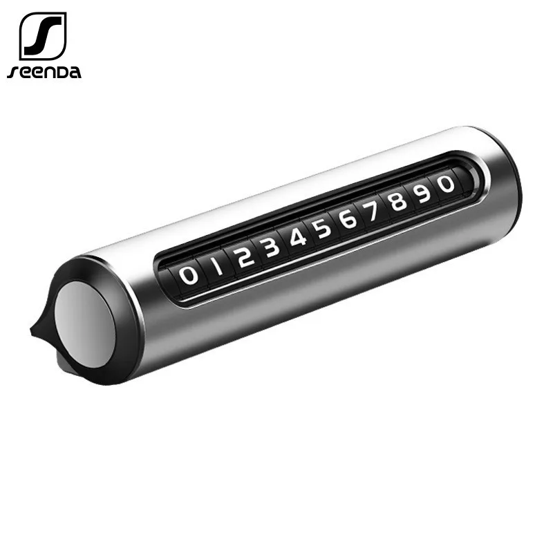 

SeenDa Metal Car Temporary Parking Card Phone Holder Phone Number Plate Auto Stickers Car-Styling Rocker Switch Support Hide