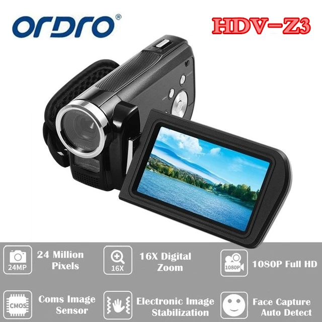 Бесплатная доставка! ORDRO HDV-Z3 Цифровая видеокамера 1080P Full HD 24MP 16x Zoom 3,0"