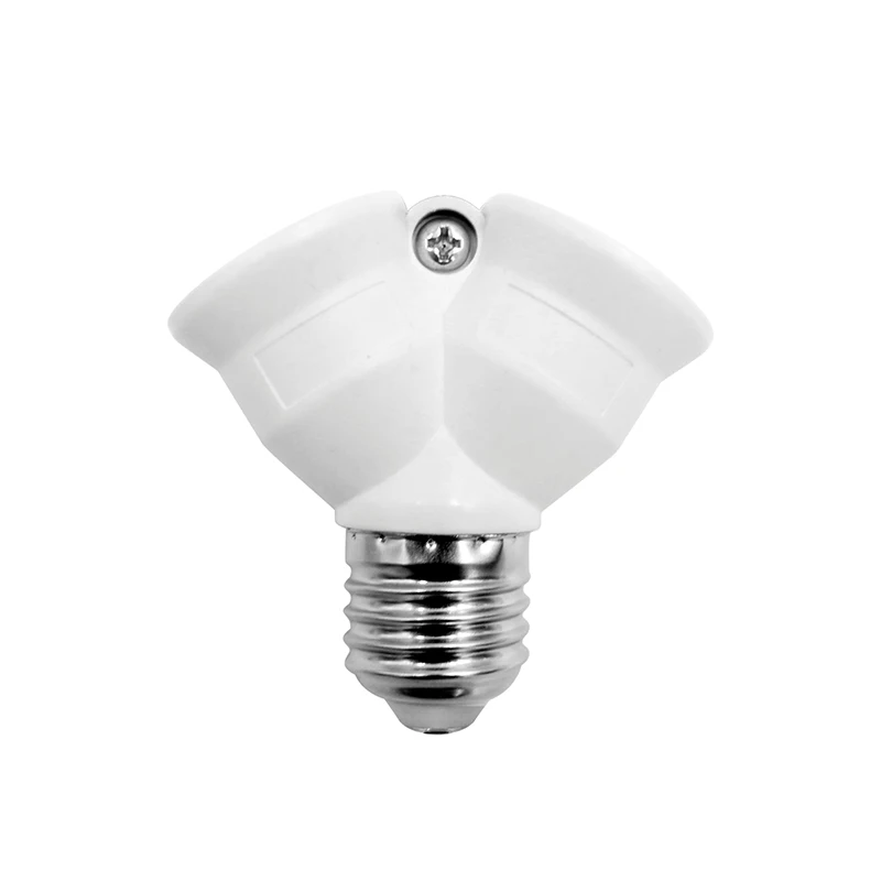 

LED Bulb Lamp Holder Fireproof Material E27 to 2 E27 Converter Socket Conversion Light Bulb Base Dual Head E27 Splitter Adapter