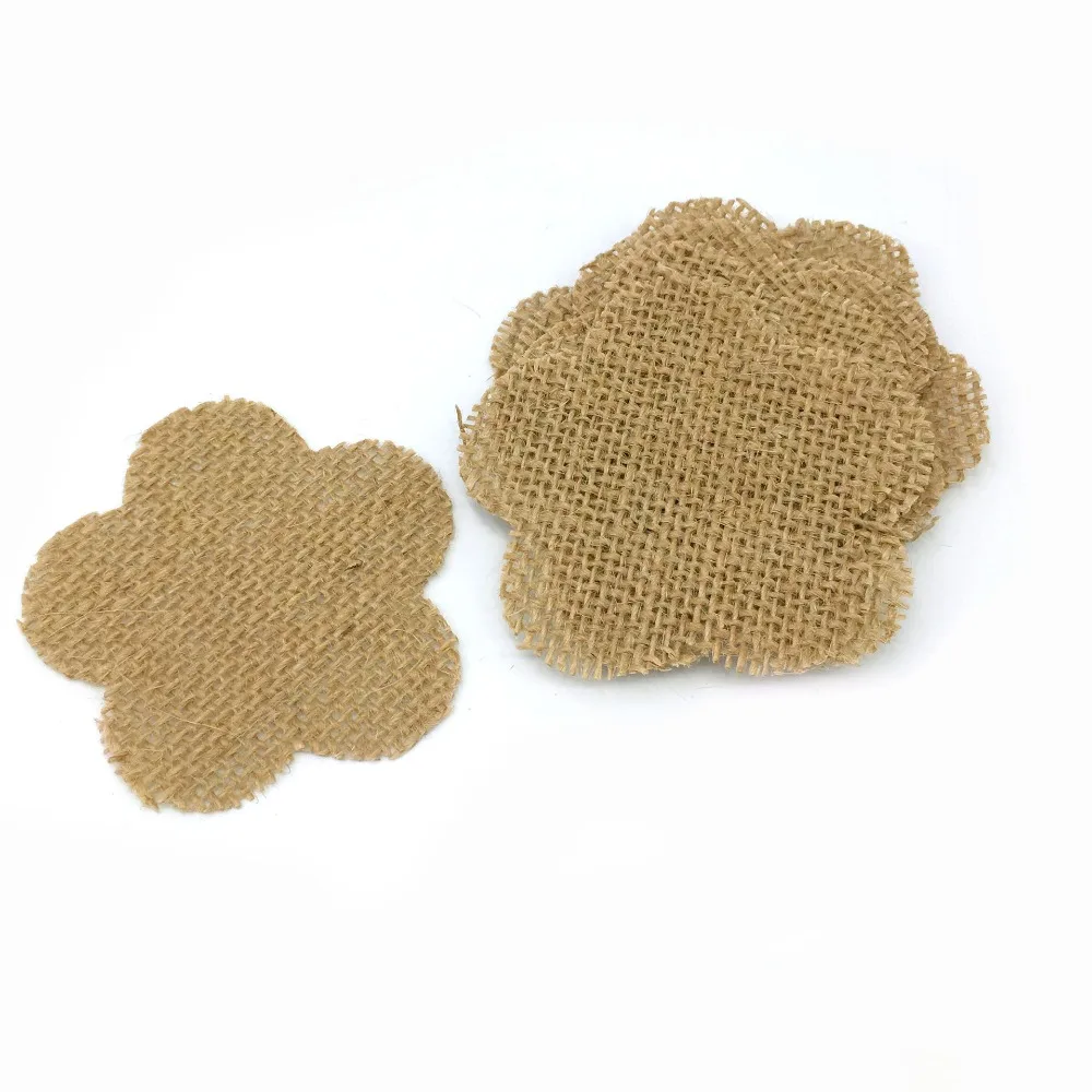 Creative handmade Christmas Wedding party Decoration retro jute linen sheet plum blossom cherry blossoms coaster diy accessories (1)