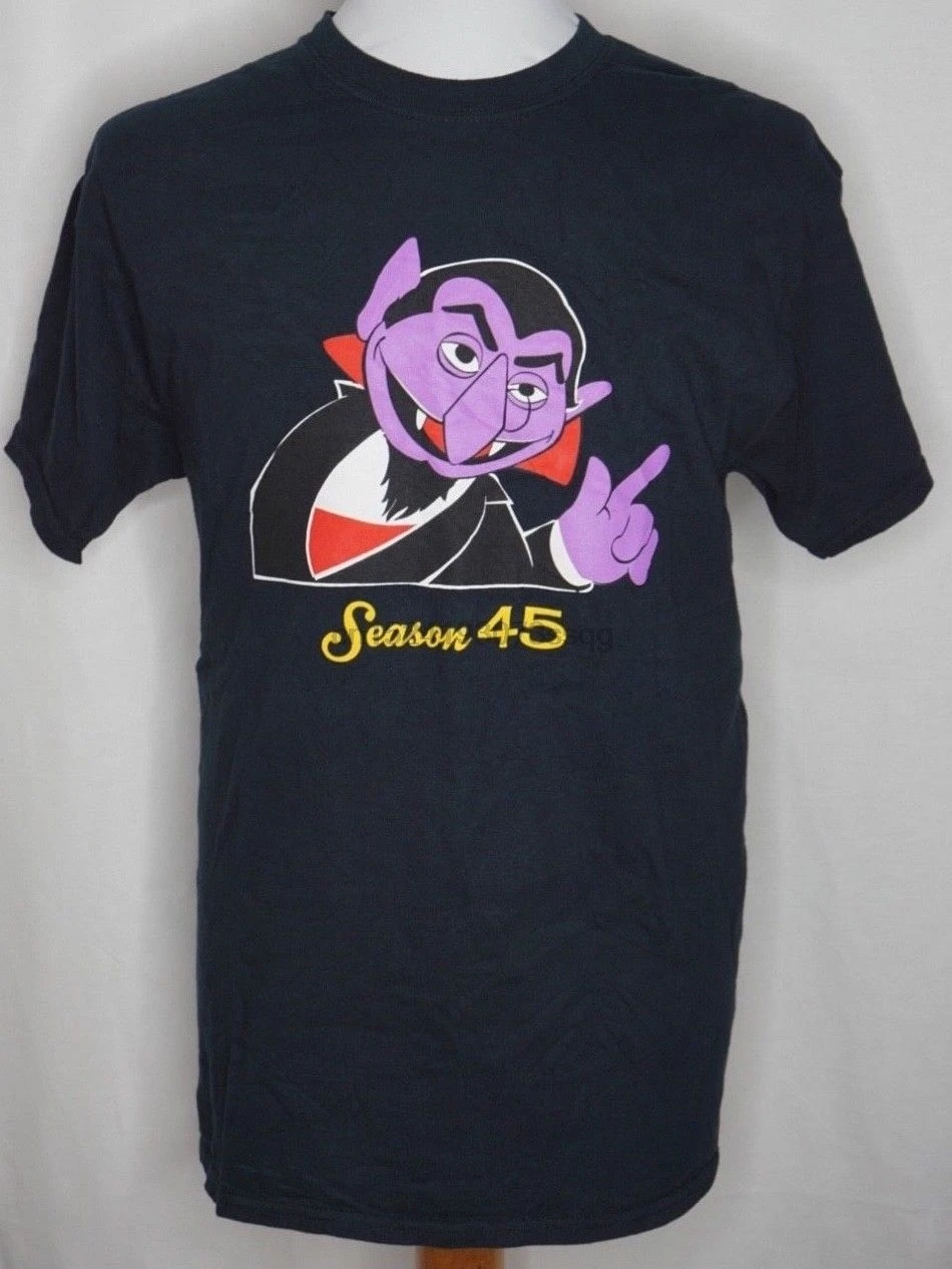 

Sesame Street THE COUNT Season 45 T-Shirt Mens Medium M Black #660 Cartoon t shirt men Unisex New Fashion tshirt free shipping
