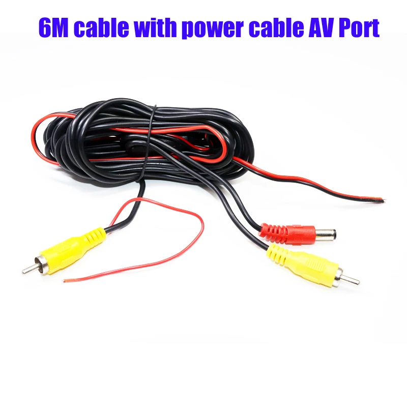 

New 6m Car RCA CAR Reverse Rear View Parking Camera Video Cable With Video Trigger Wire Connecting Car Parking Rearview Monitor