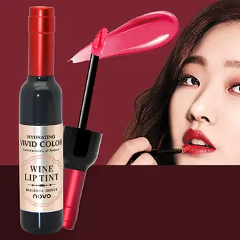 

NOVO New Red Wine Bottle Lips Makeup Moisturizer Long Lasting Lip Gloss Matte Liquid Lipstick Waterproof Lip Tint Cosmetic