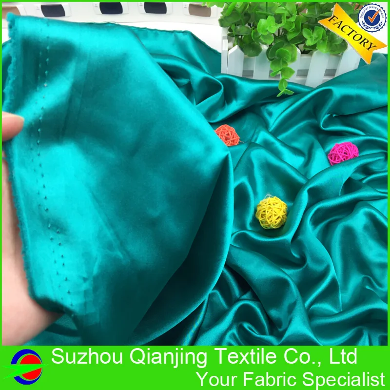 С фабрики блестящая Бирюзовая атласная ткань для украшения подкладки Косплей