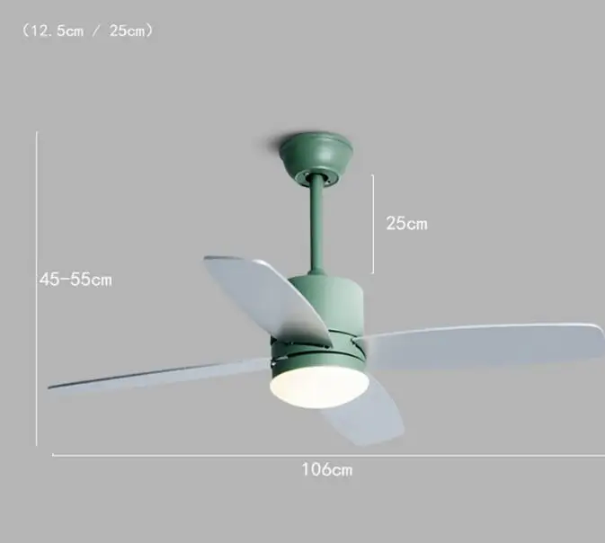 Потолочный вентилятор Mordern со светом 42 дюйма для дома, спальни, гостиной, потолочный вентилятор лампа, скандинавский подвесной вентилятор с пультом дистанционного управления 220 В