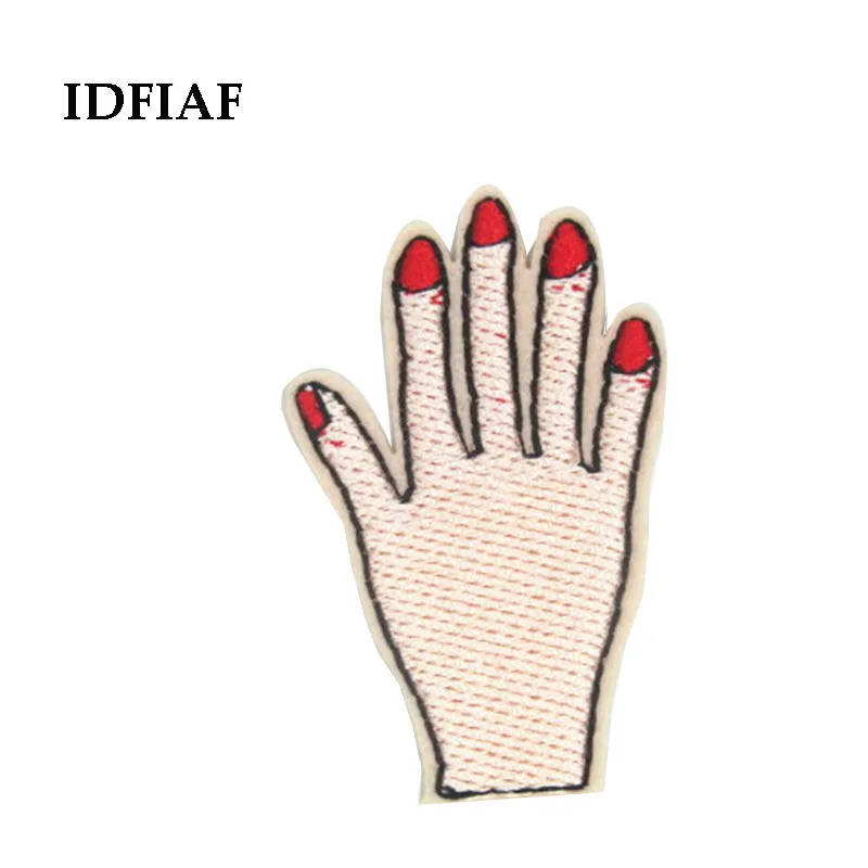

IDFIAF 10Pc Victory Hand Sign Women Finger Embroidered Iron On Applique Peace Fingers Patch for Clothing Hat Bag Jean Diy