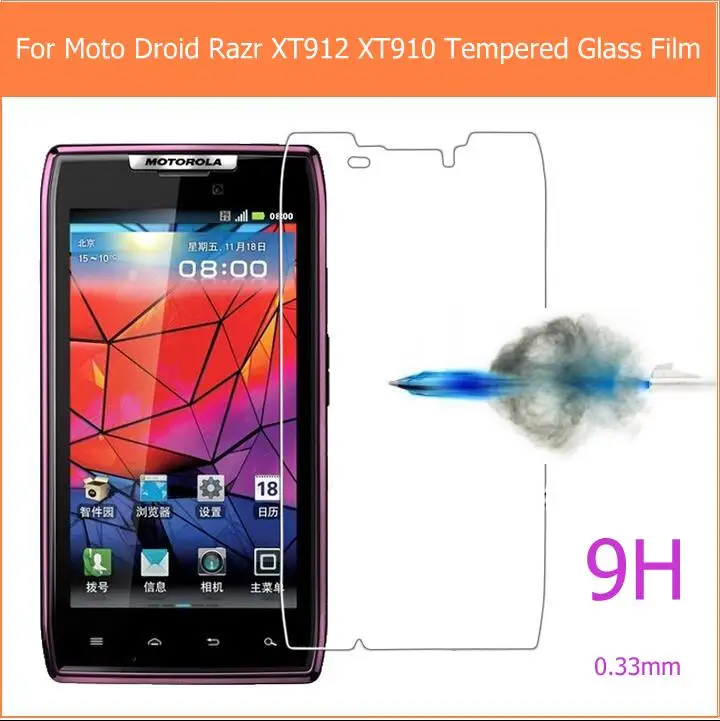 Горячая закаленная стеклянная пленка для Motola Moto Droid RAZR M XT907 XT910 Maxx XT912 Защитная