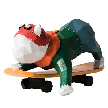 

Nordic Style Modern French Bulldog Sculpture Animal Resin Statue Cute Geometric Dog Figurine Home Decoration Crafts R174