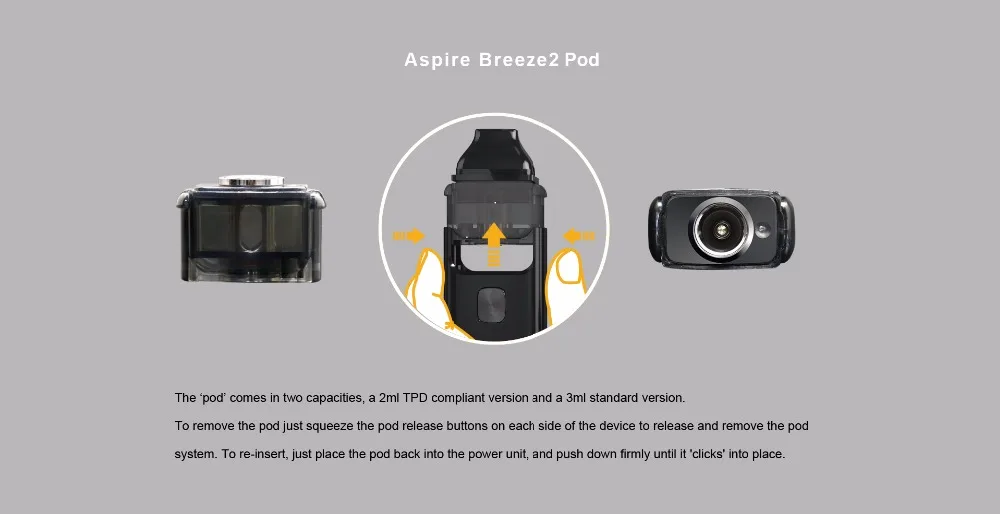 Original Aspire Breeze 2 AIO Kit With 1000mAh Battery 2ml3ml E Cig Breeze 2 Kit With Breeze 2 Atomizer Coil Vape 04