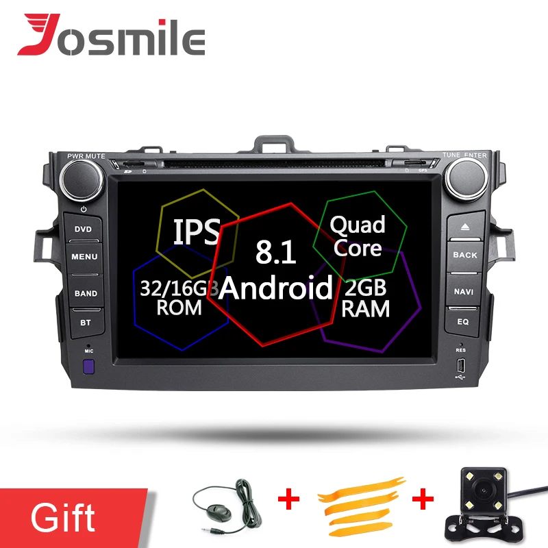 Двойной Din четырехъядерный Android 8 1 автомобильный DVD мультимедийный плеер gps для