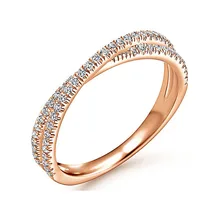 

Rose Gold Color Women Rings Excellent Engagement Jewelry Ring 2 Line Cross Cubic Zirconia Femmes Anneaux Gothic anillos mujer