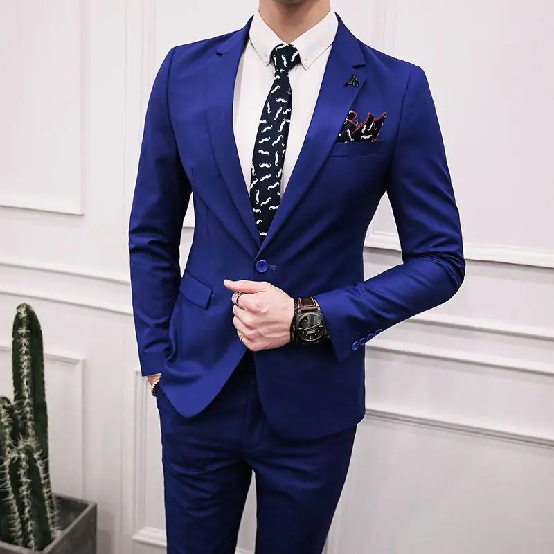 5-Colors-Solid-One-Button-Suit-Male-Business-Casual-Slim-Fit-Costume-Homme-Anzug-Herren-Black (2)