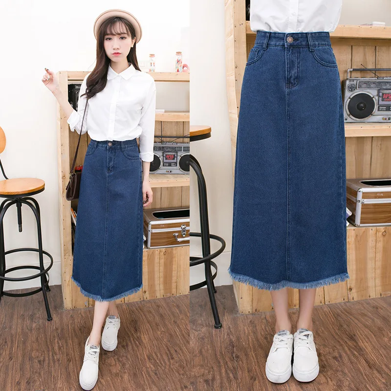 

2016 Fashion Women's denim skirts,Plus sizes Slim women's jeans skirts casual skirts jeans wear free shipping Y563