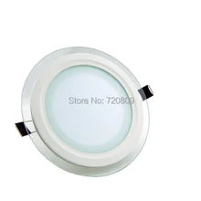 Завод питания 50 шт./лот 12 Вт LED Стекло Панель свет круглый ультратонких AC85-265V Кухня свет