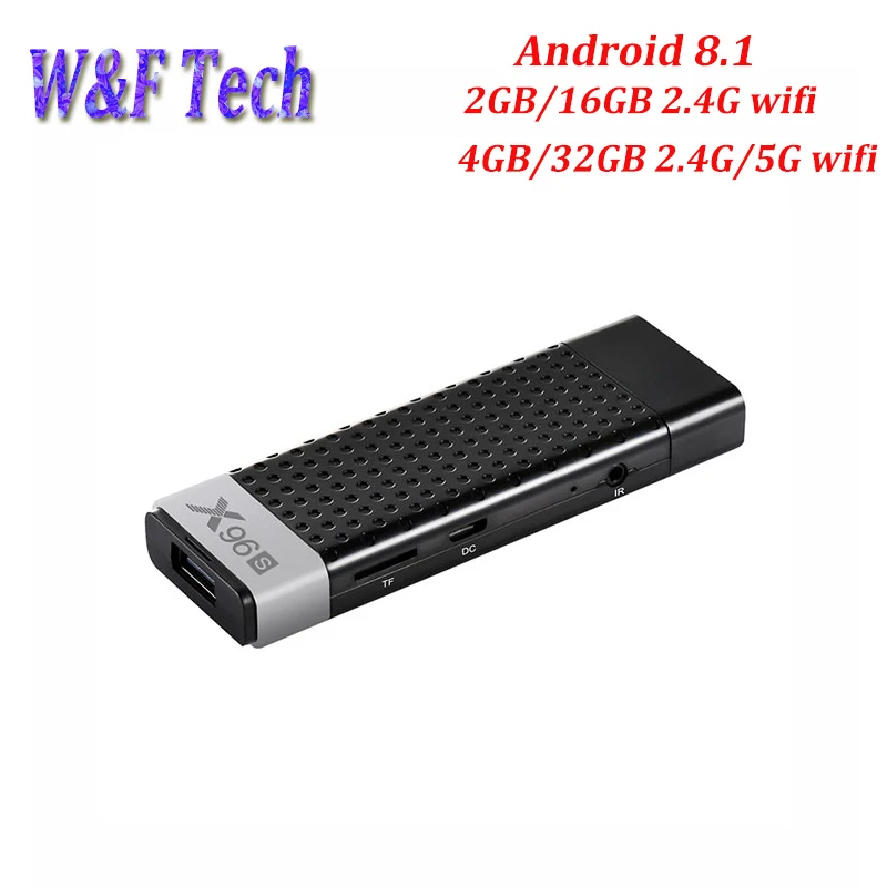 X96S Mini PC Amlogic S905Y2 Quad Core Android 8.1 TV Dongle 4GB 32GB 2.4G/5.G WiFi Optional BT4.0 1