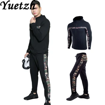 

New winter Autumn men sportswear sport running suit tracksuit training hiking climb wear fitness gym clothes for man