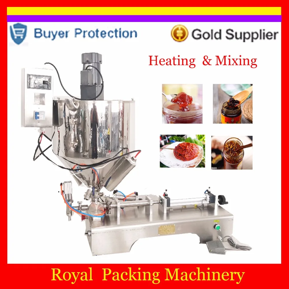 

Mixing And Heating Hopper Filler Cream Yoghourt Honey Juice Sauce Jam Filler Paste Filling Machine Pneumatic Piston Filler