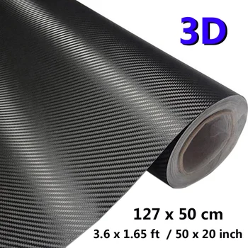 

50cmx127cm 3D Carbon Fiber Vinyl Car Wrap Sheet Roll Film Car stickers and Decals Motorcycle Car Styling Accessories