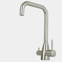 Кран для кухни Бессвинцовой 304 Нержавеющей Стали Кухонный Кран вода Смеситель Питьевой Фильтрованной Воды Горячей/Холодной 3 Способ Фильтр Для Воды Кран