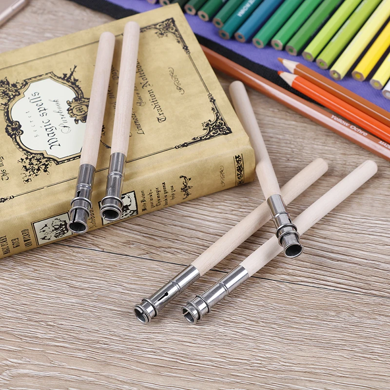 

5Pcs Pencil Extender Adjustable Wooden Lengthener Holder Painting Drawing Tool