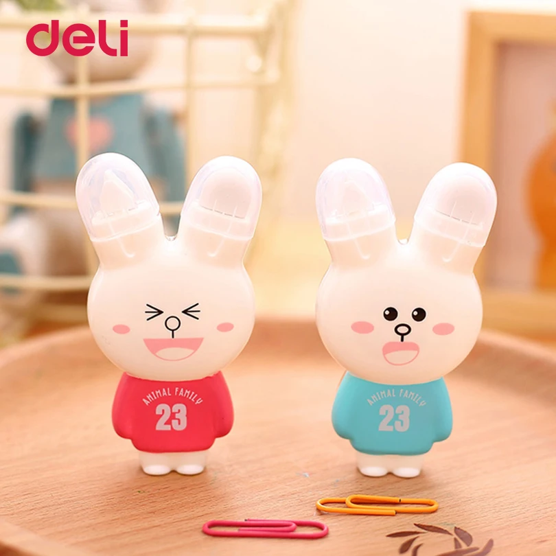 

Deli Kawaii Stationery Correction Tape Cartoon Rabbit Correction Tape Fix with eraser Office School Supplies dropshipping