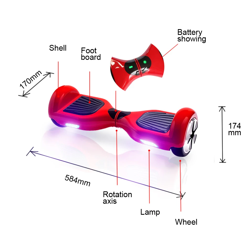 6.5 inch Bluetooth Electric Smart Self Balance Hover Board Scooter Hoverboard Two Wheels Skateboard European warehouse (1)