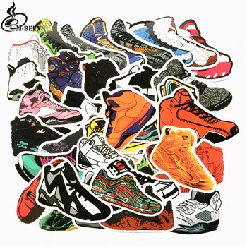 

40pcs/pack Mixed Cartoon Jordan SNEAKER Stickers For Notebook Laptop motorcycle AJ Shoes Tide Graffiti Waterproof PVC decals