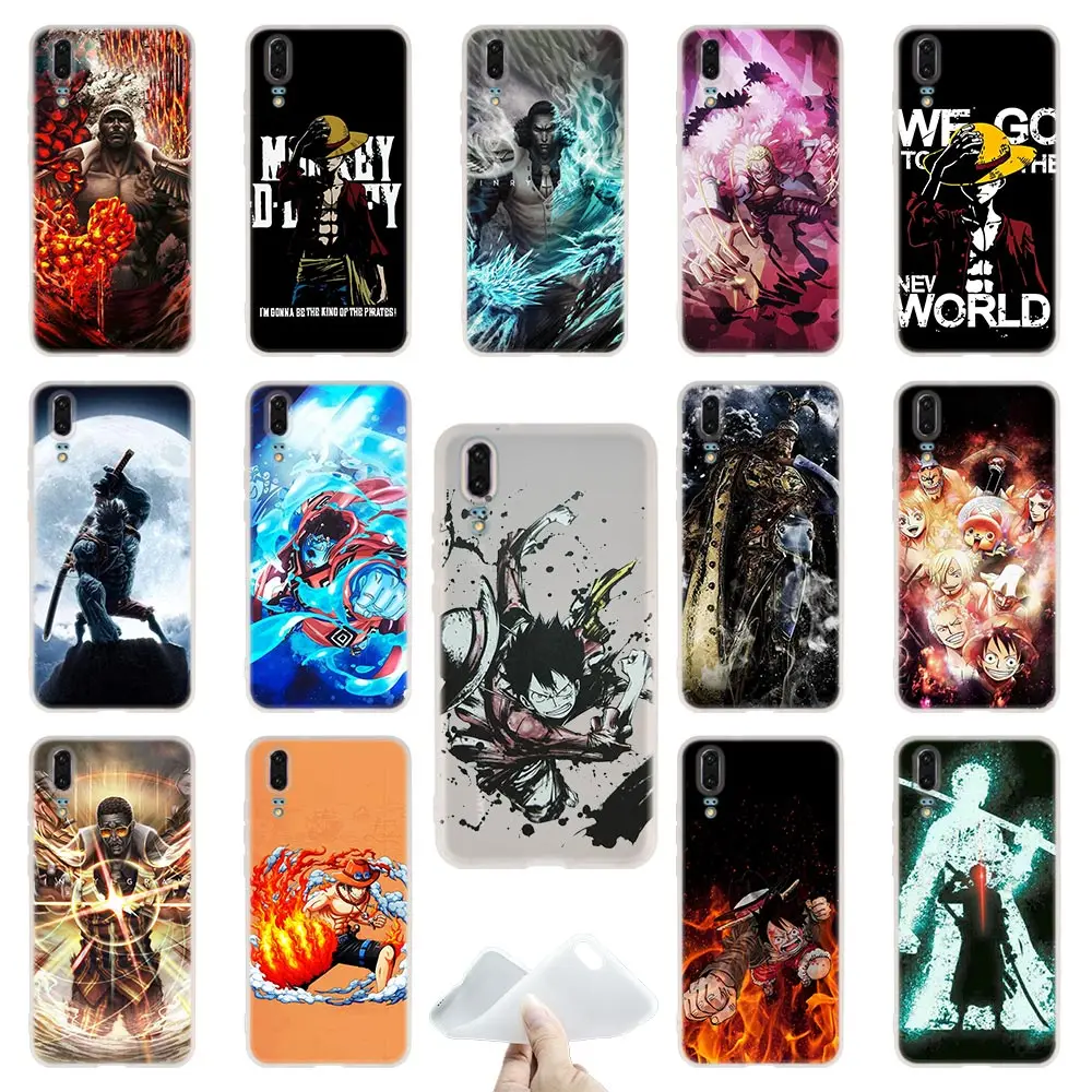 

ONE PIECE Japanese Anime TPU Cover Phone Cases Soft For Huawei P 20 pro P10 Plus P9 P8 lite 2017 P30 pro samrt 2019 Nova 3e