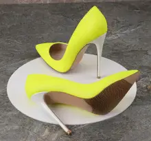 White Heels Pumps Pointed Toe Lemon Yellow Patent Leather High Heels Pumps 12cm Slip-on Low Cut Patchwork Woman Wedding Shoes White Heels Pumps Pointed Toe Lemon Yellow Patent Leather High Heels Pumps 12cm Slip-on Low Cut Patchwork Woman Wedding Shoes