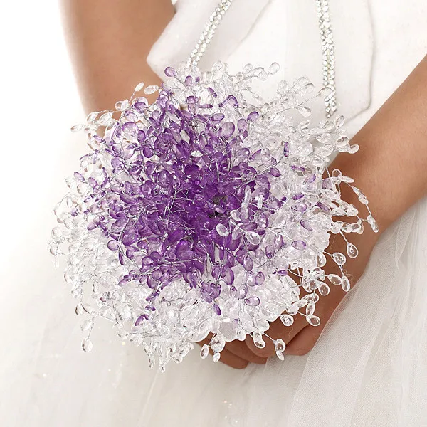 Роскошный букет для свадьбы ручной работы, свадебная букетная брошь с кристаллами, стеклянные цветы