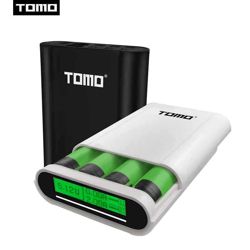 

TOMO S4 18650 Li-ion Intelligent Battery Charger DIY Power Bank LCD Mobile Powerbank Case Rechargeable Batteries Dual Outputs