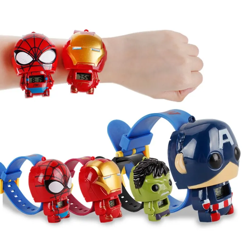 Новые детские 3D часы с героями мультфильмов Marvel Железный человек Капитан Америка