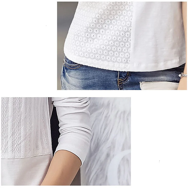 BOBOKATEER Camiseta de manga larga para mujer camisetas de algodón con cuello redondo Camiseta con bordado para mujer camisetas para mujer 2018 BOBOKATEER Camiseta de manga larga para mujer camisetas de algodón con cuello redondo Camiseta con bordado para mujer camisetas para mujer 2018
