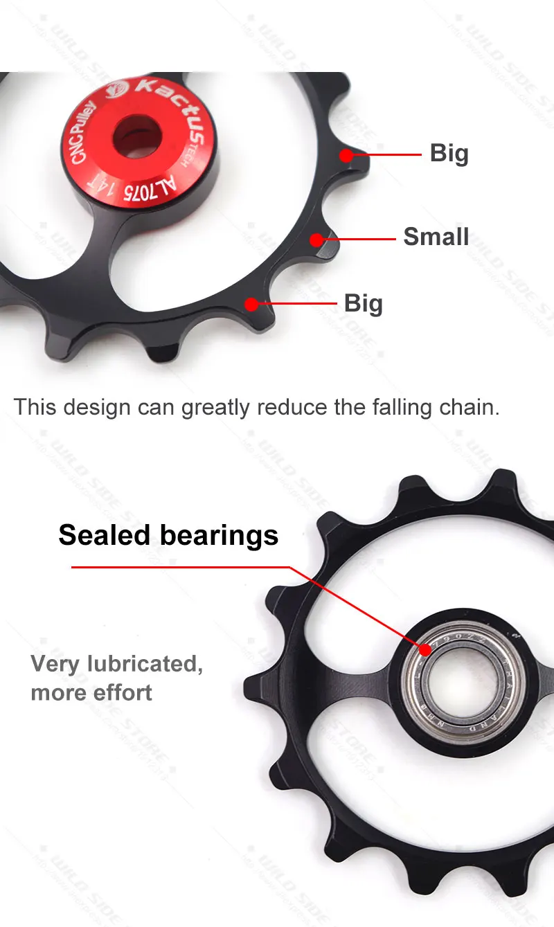 KACTUS 12T 14T Jockey колеса алюминиевый сплав Япония Импорт стали шарикоподшипники велосипед задний переключатель шкив Jockey колеса